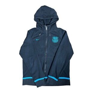 NIKE Mens FCB Tracksuit Top Jacket Black Polyester Sz L
